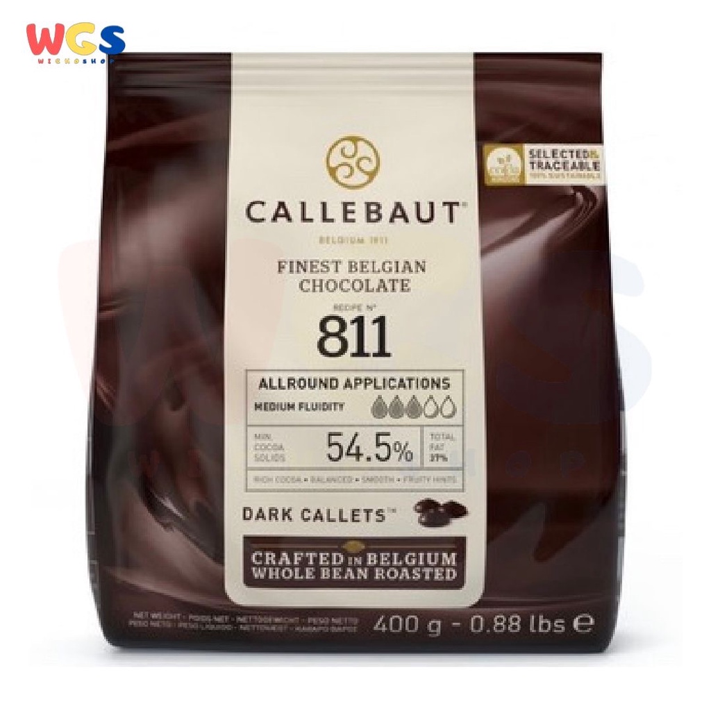 Callebaut 811 Finest Belgium Dark Chocolate Callets 54.5% Cocoa 400g