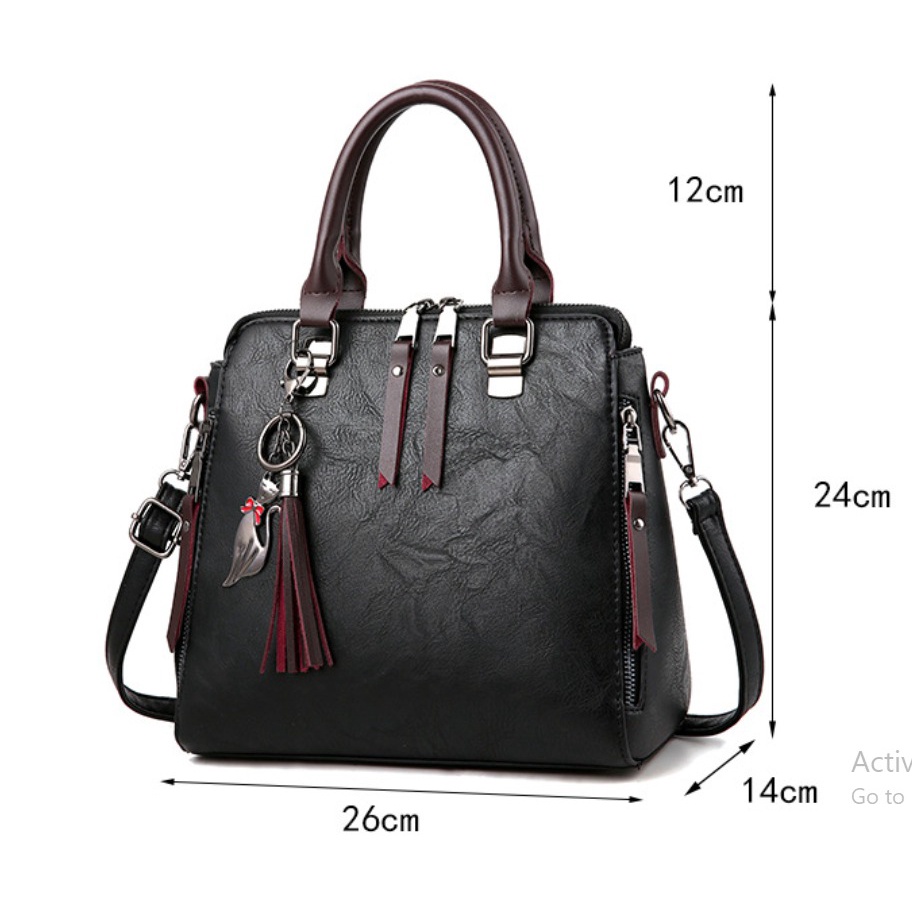 PROMO TERMURAH!!! JX 183 Tas Import Murah - Handbag Wanita - dengan Gantungan Kucing Elegan - Trendy