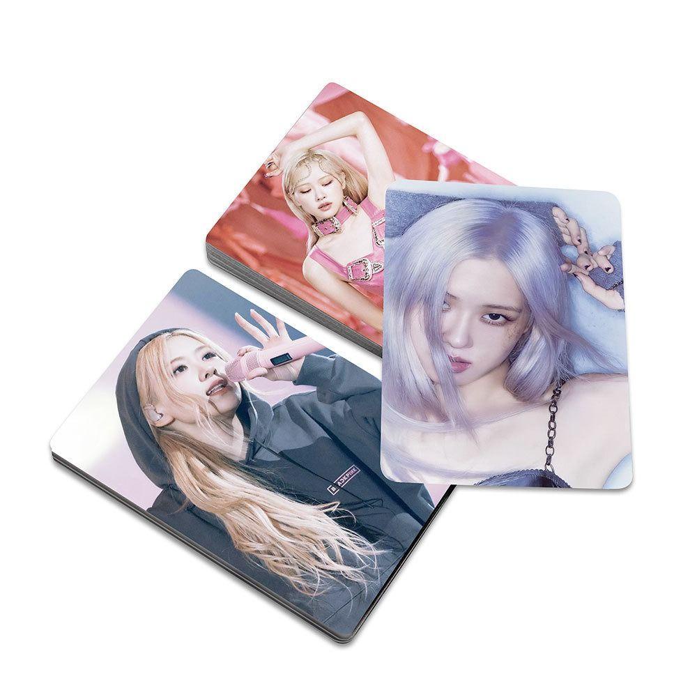 Lanfy Lomo Card Set Flash Gift Card Ulang Tahun Kekinian Album Card Collector Card Idol Cetak Foto HD Kartu LISA JENNIE ROSE JISOO ROSE Lomo Card