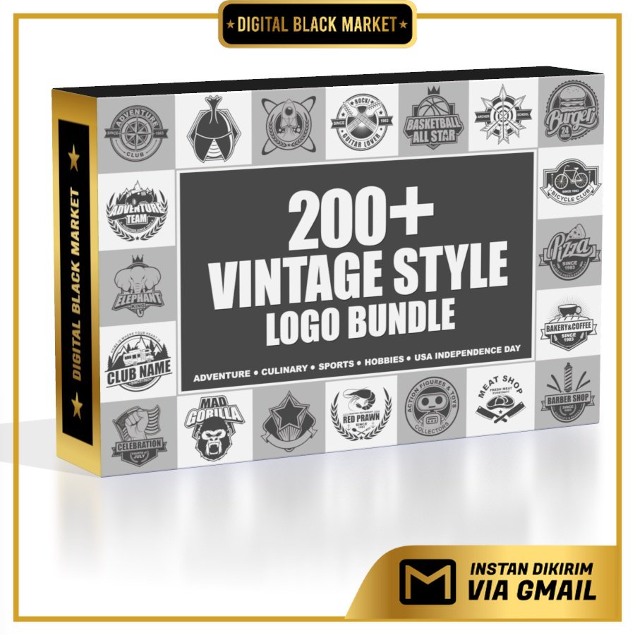 200+ Vintage Style Logo Bundle