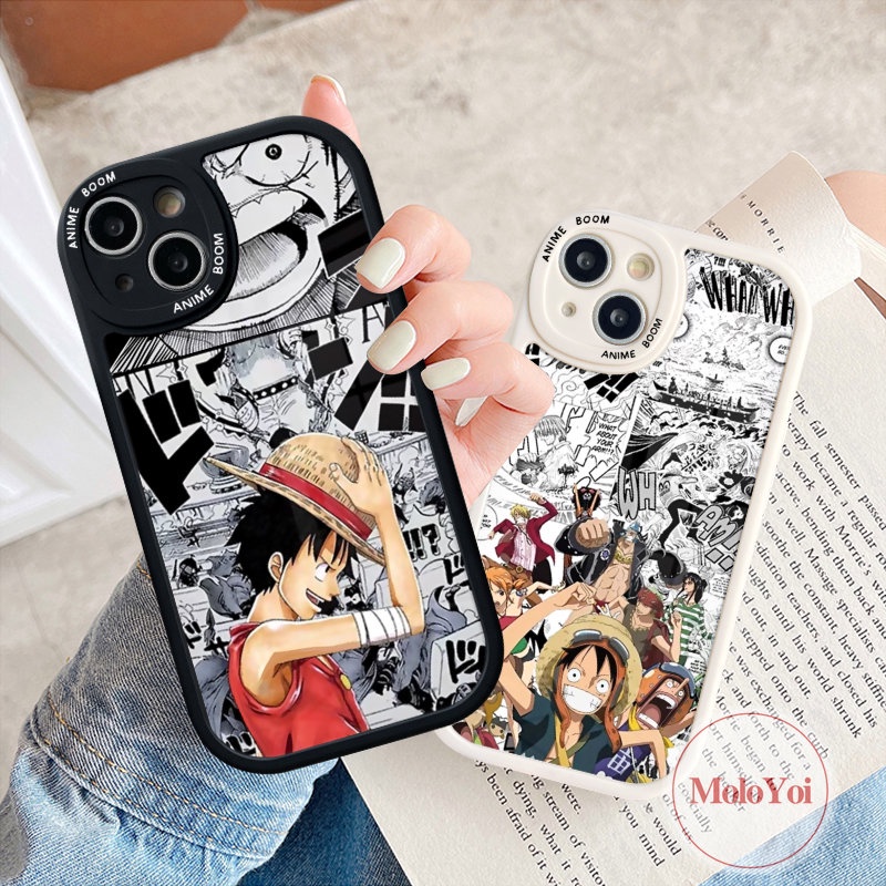 IPHONE Casing Ponsel One Piece Luffy Kompatibel Untuk Iphone14 13 11 12 Pro Max11 XR 7 8 6s 6 plus XS Max X SE 2020 Trendi Kartun Anime Lucu Lembut Tpu Penutup Belakang