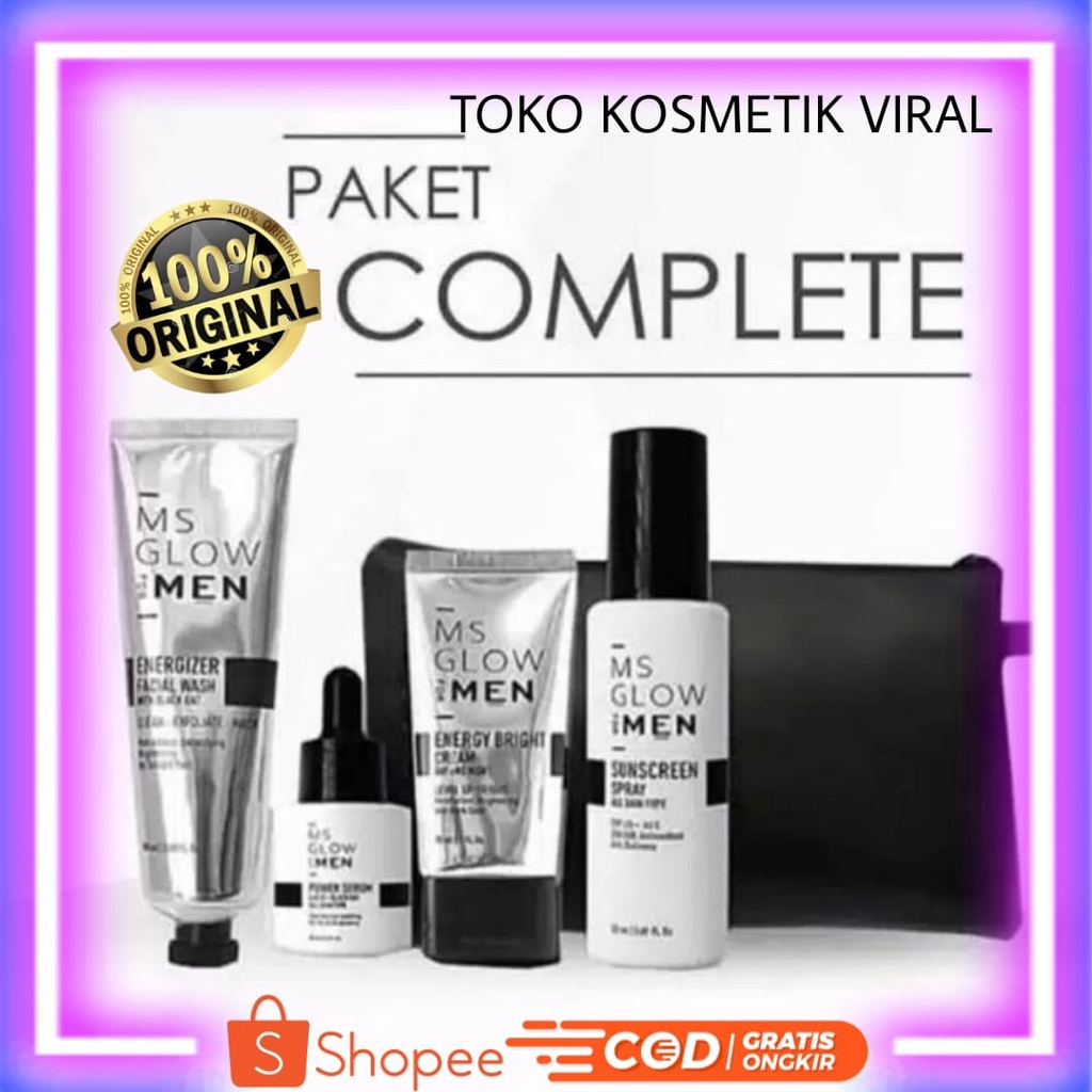 MS GLOW FOR MEN PAKET BASIC NEW / SERUM / SKINCARE PRIA / SABUN PRIA / FACE WASH ORIGINAL