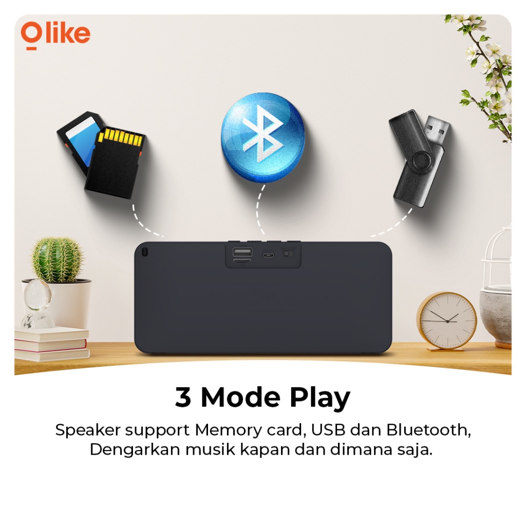 Olike OBS110 Speaker Bluetooth Mini Wireless speaker USB &amp; TF Card Support 65dB 8 Hours Playtime