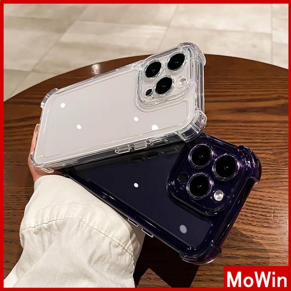 For iPhone 14 Pro Max iPhone Case Acrylic Hard Case Clear Case Airbag Shockproof Camera Cover Protection Purple Black Compatible with iPhone 13 Pro max 12 Pro Max 11 Pro Max