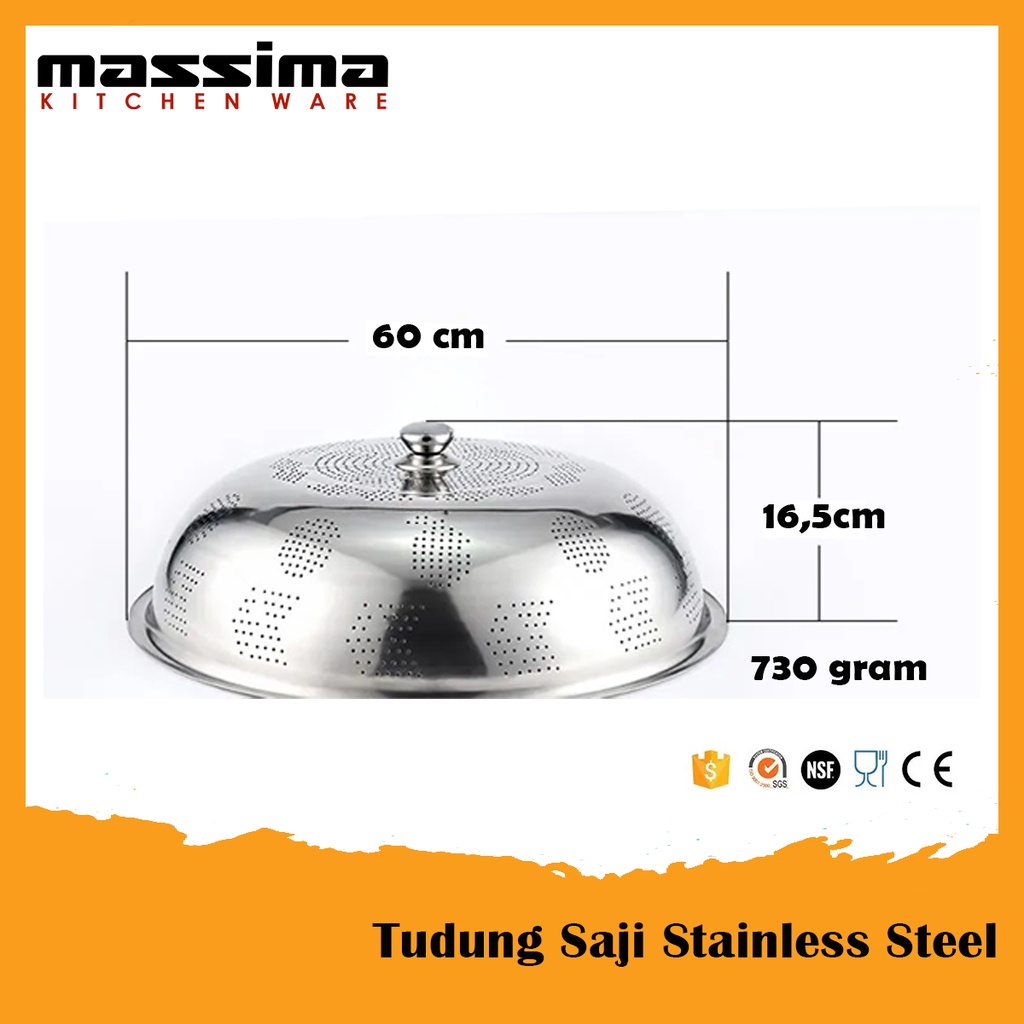 Tudung Saji Stainless Steel Penutup Makanan 60cm