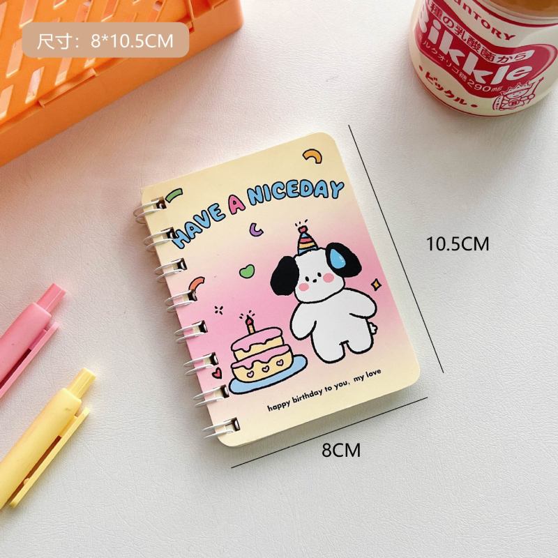 50lembar Buku Koil Kartun Lucu Untuk Penghargaan Siswa Portable Pocket Mini Flip Notebook