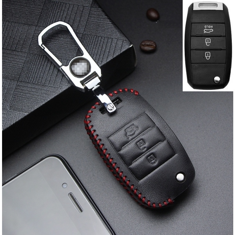 Untuk Kia K3 K5 Optima Sorento Forte Rio KX3 KX5 Kulit Smart Key Fob Remote Case Gantungan Kunci