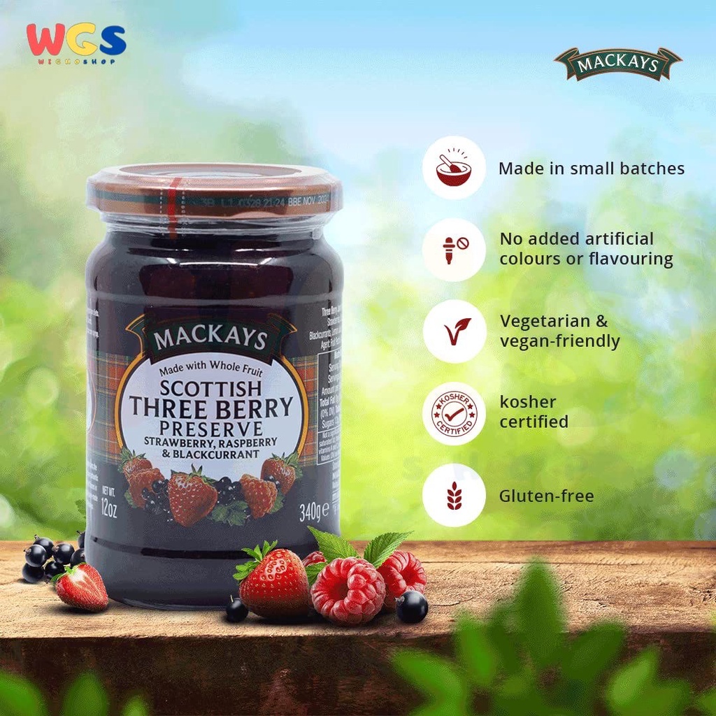 Selai Mackays Scottish Three Berry Preserve Jam 340 gr