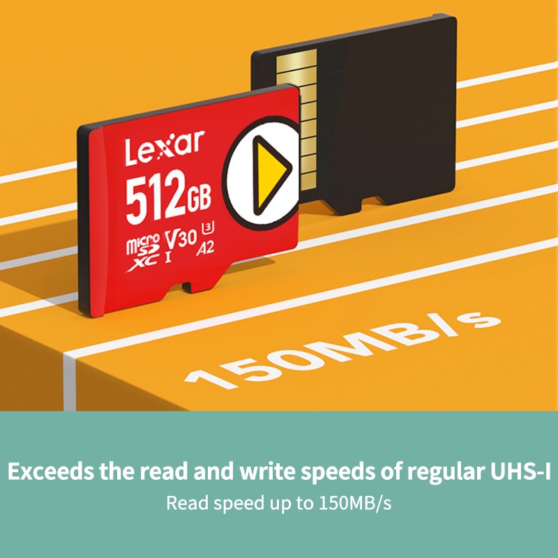 Lexar Original Play Micro SD Card 1TB 512GB 256GB 128GB SDXC Memory Card UHS-I V30 A2 Kartu TF Untuk Konsol Game Nintendo Switch