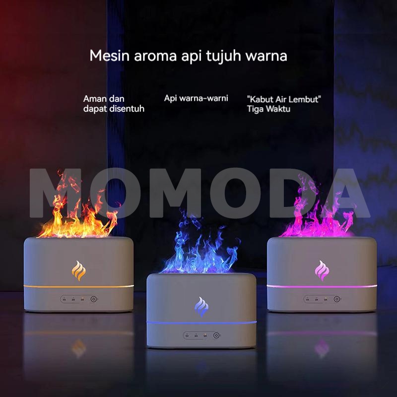 Air Humidifier Aromatherapy Purifier Diffuser Colorful  Ilusi Api Aroma Terapi Essential Oil / Pengharum Ruangan  -MYLike Official/200ml Flame Aromatherapy Machine