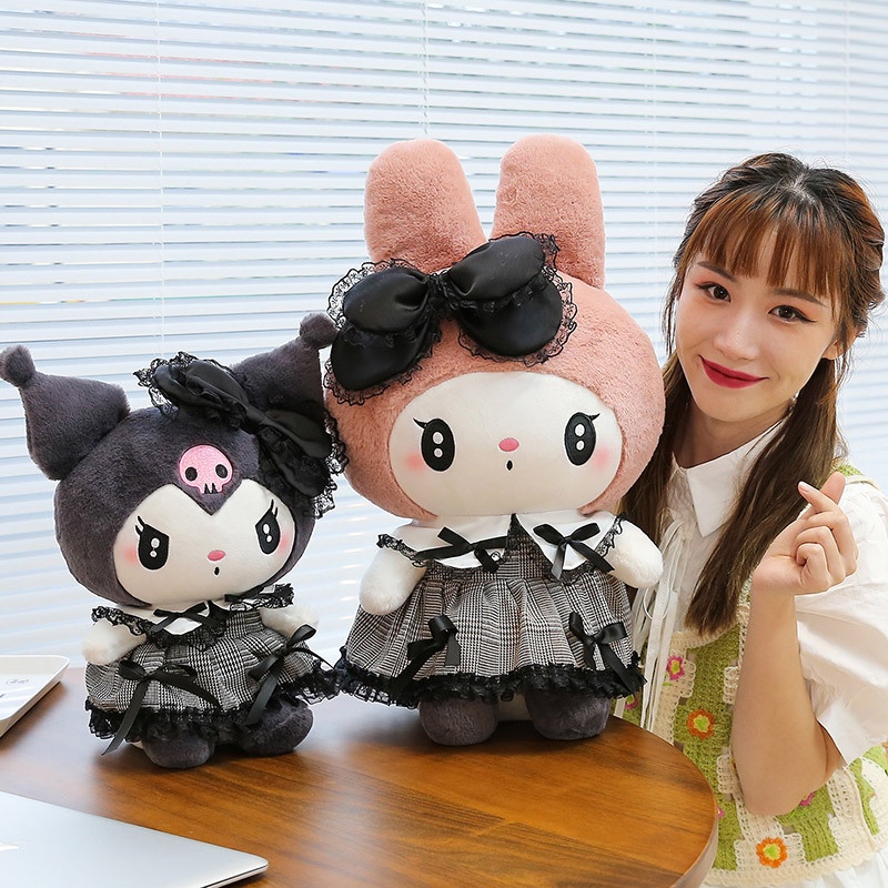 Dark Gothic Kuromi plushie Melody bear Mainan Mewah sanrio doll