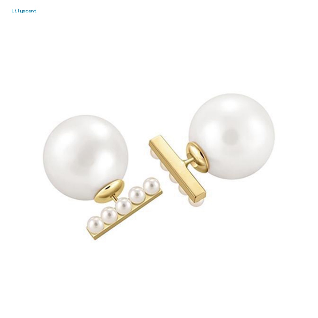 Lilyscent 1pasang Pesona Tahan Pudar Anting Perhiasan Aksesori Hypoallergenic Mutiara Imitasi Stud Earrings Eye-catching