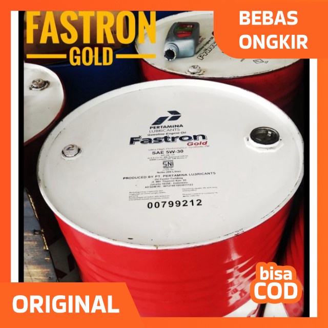 FASTRON GOLD 5W-30 API SN/CF Repacked dari drum, pertamina Lubricant Oli drum, oli mobil fastron gol