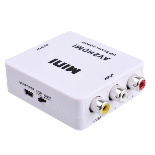 Converter MaxLine AV to HDMI Mini Adapter HD Video + USB Power