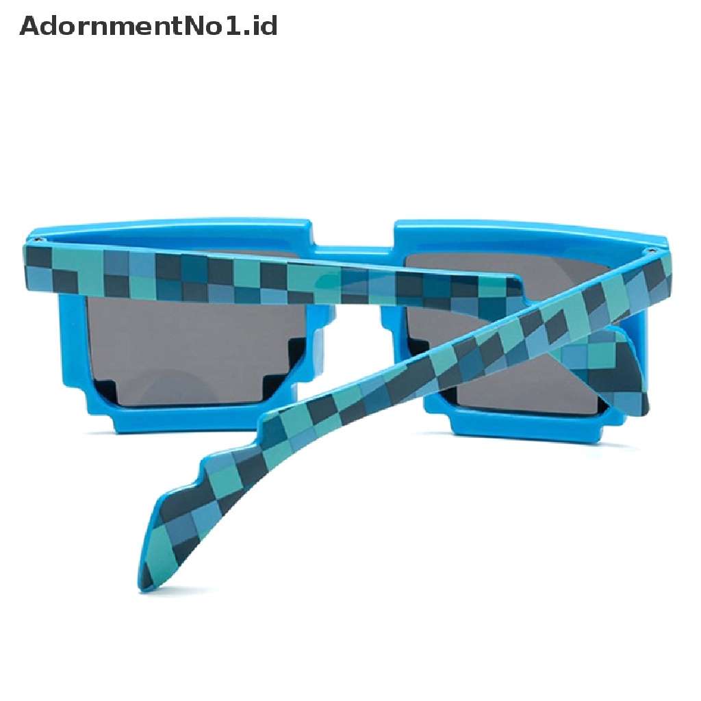 [AdornmentNo1] Kacamata Hitam Retro Dewasa Cosplay Kacamata Persegi Pixel Mosaic Sunglasses [ID]