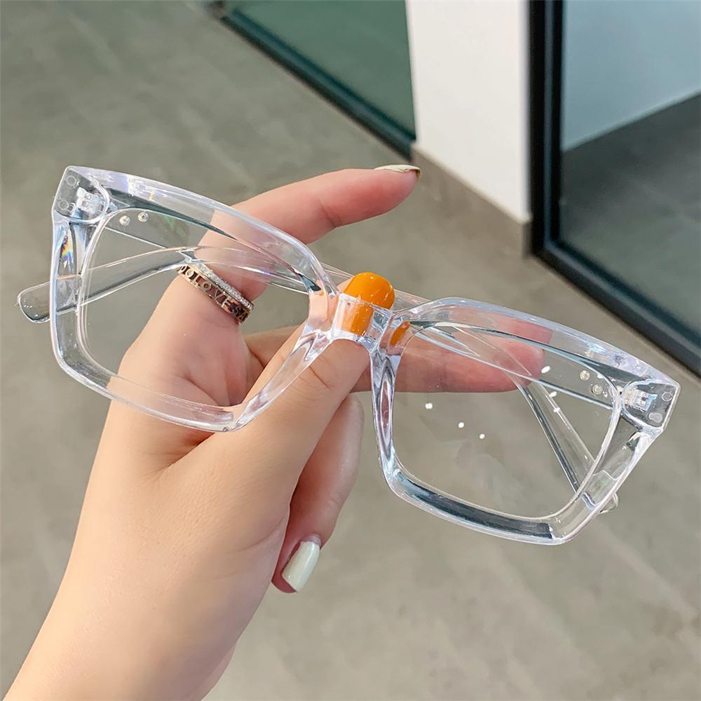 R-flower Kacamata Kotak Vintage Vintage Anti Eyetrain Lensa Bening TV Phone Gaming Eyeglasses