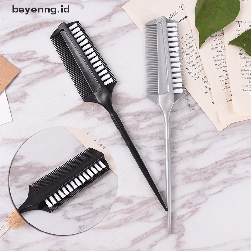 Beyen Dual side Hair Styling Dye Comb Masker Minyak Pigmen Mixing Tint Brush Pewarna ID