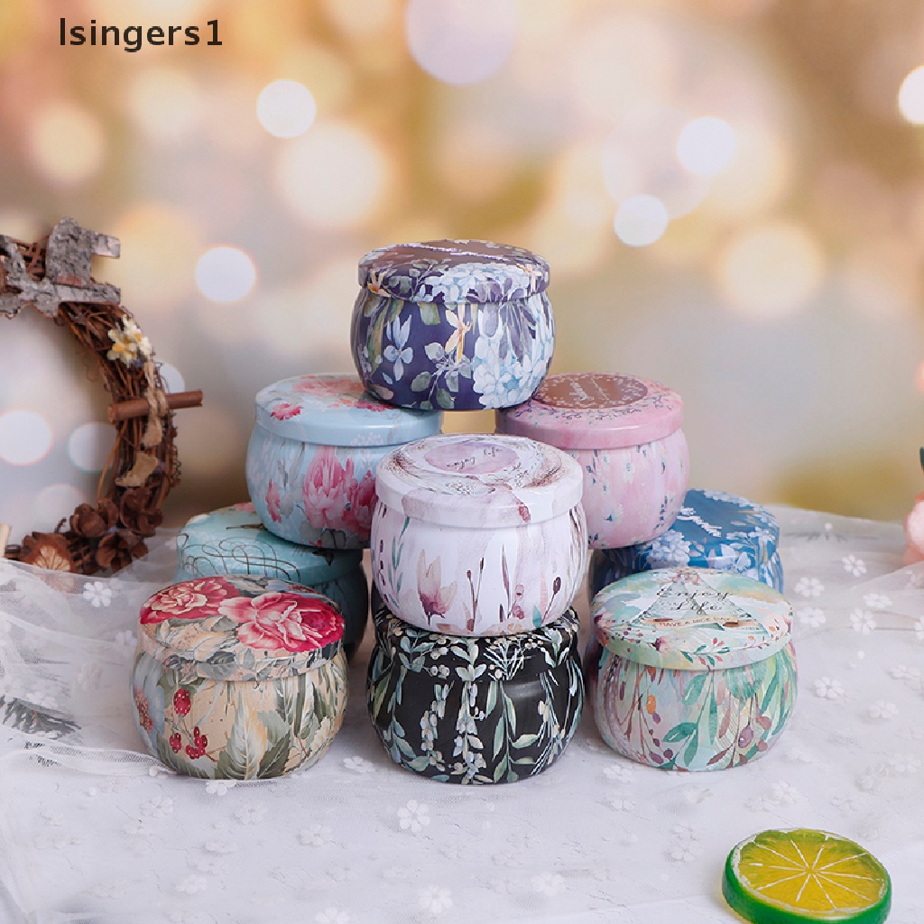 [lsingers1] 1pc Candy Tin Box Bulat Kotak Hadiah Tea Pot Handmade Toples Sabun Kemasan Case Butik