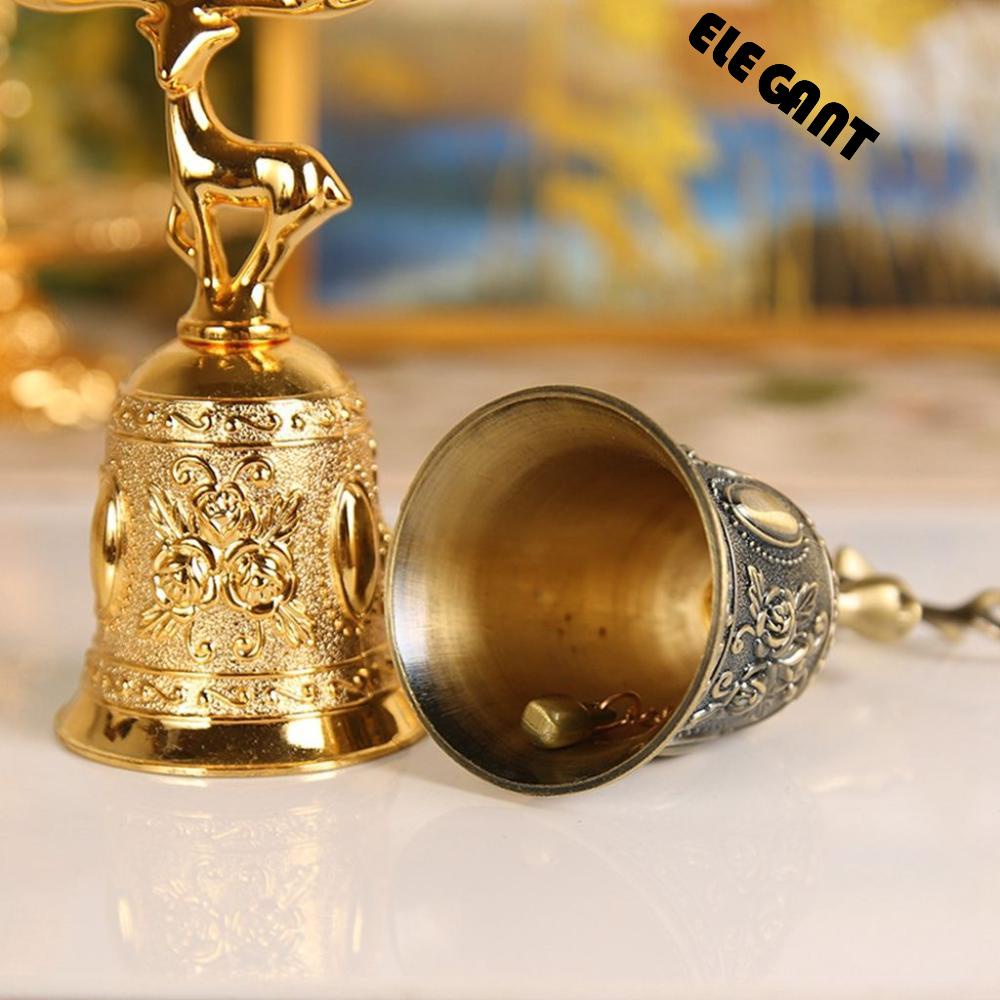 [Elegan] Hand Call Bell Suara Jernih Pegangan Kualitas Hadiah Rusa, Pohon Xmas Metal Pet Bell Bell Craft