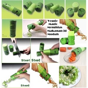 Alat Pembuat Garnish Maker Pemotong Serut Sayur Spiral Veggie Twister