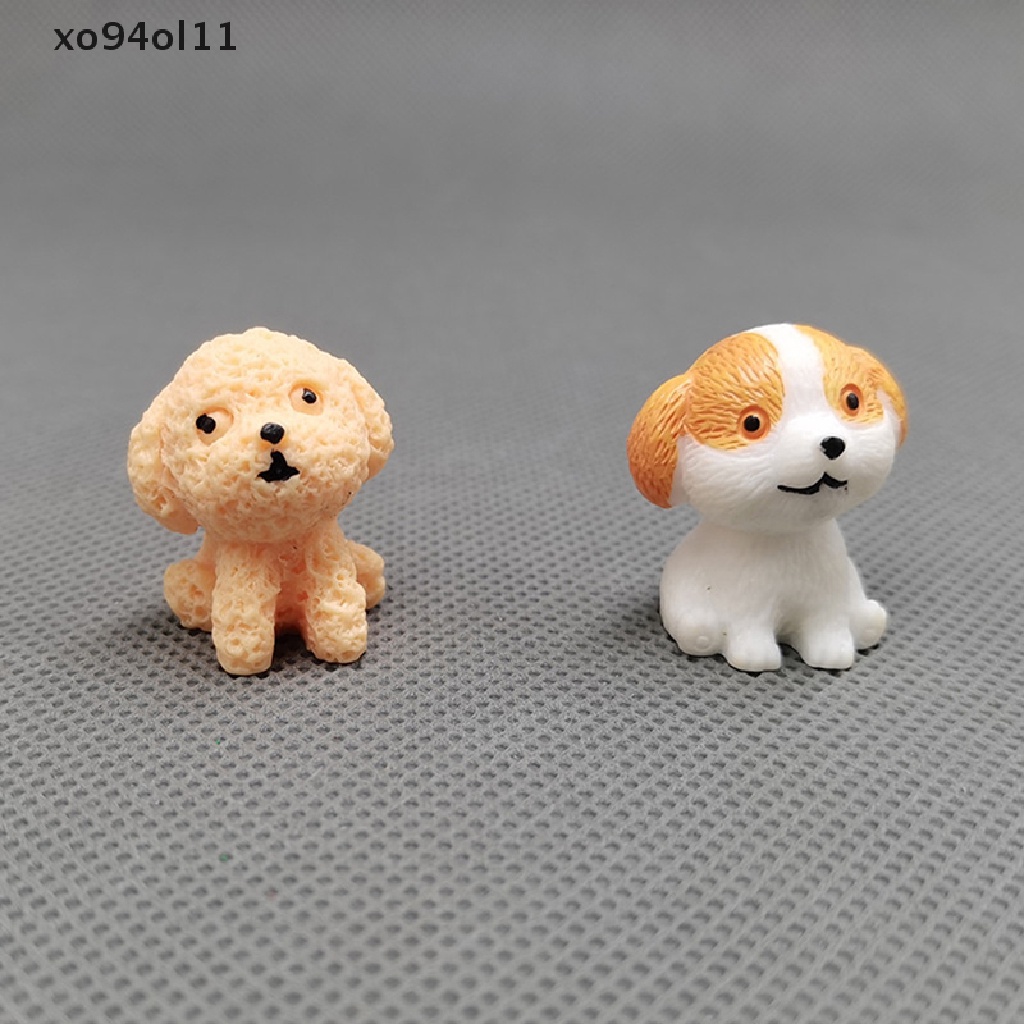 Xo 9Pcs Simulasi Mini Hound Pug Dog Patung Miniatur Hewan Model Figure Mainan OL