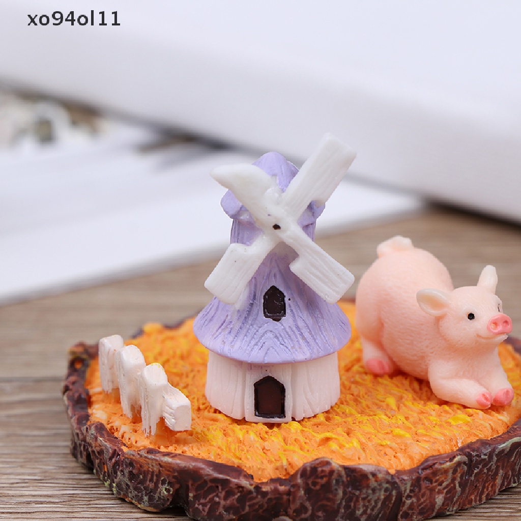 Xo 3Pcs/Set Ornamen Miniatur Patung Kelinci Swan Mikro Untuk Taman Peri DIY OL