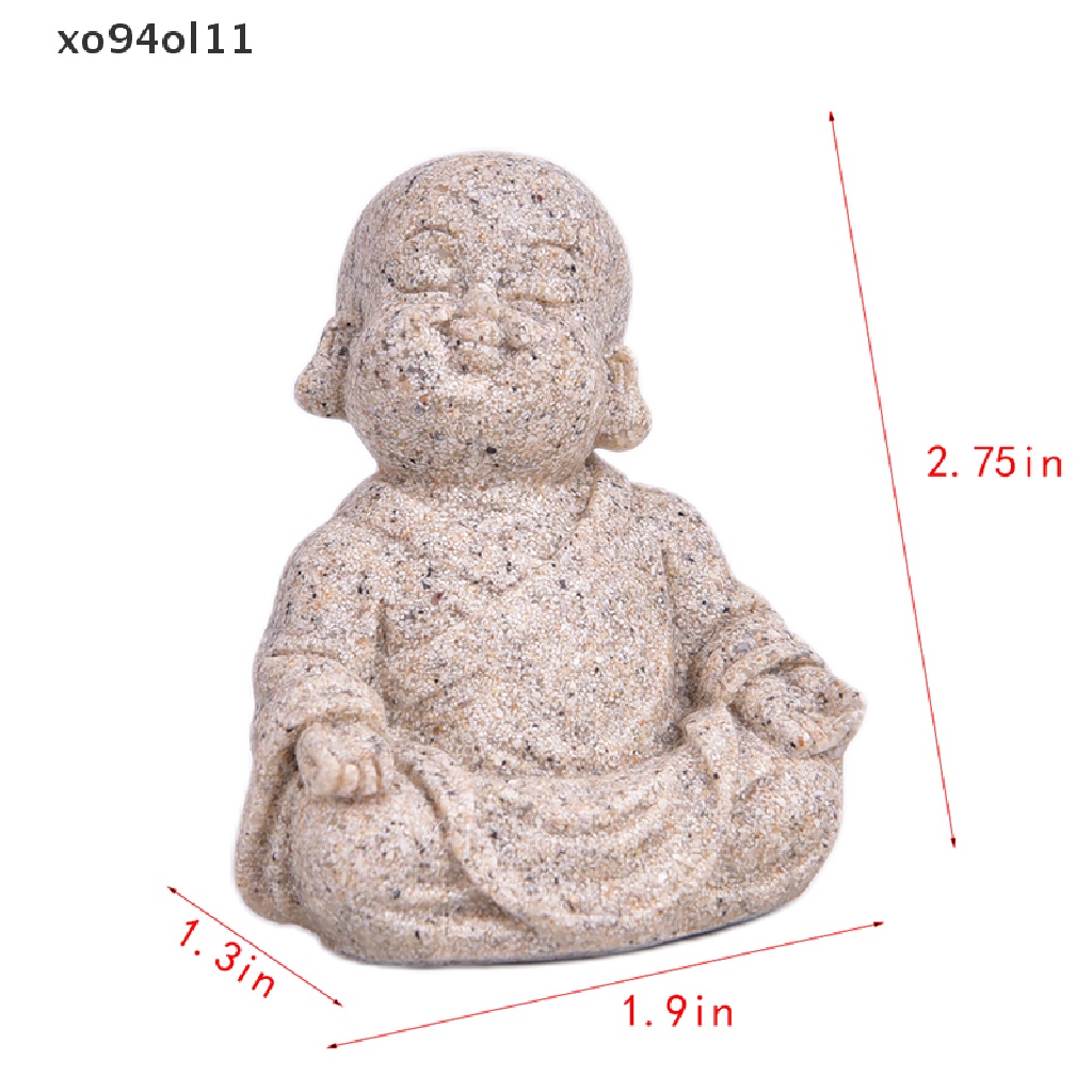 Patung Monk Kecil XO Patung Buddha Batu Pasir Fengshui Patung Dekorasi Rumah OL