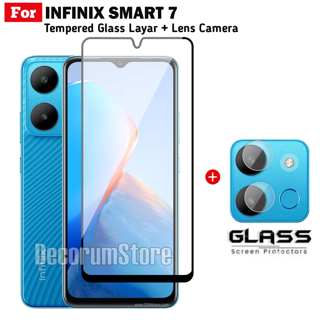 Tempered Glass INFINIX SMART 7 Anti Gores Pelindung Layar Free Lens Camera Handphone
