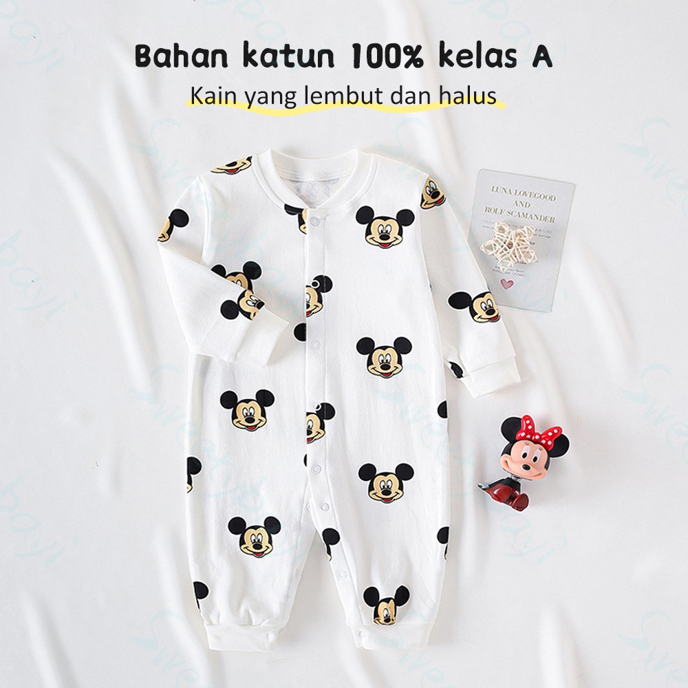 SweetyBayi Jumsuit bayi kaki tutup lengan panjang Baby jumper bayi newborn Sleepsuit bayi