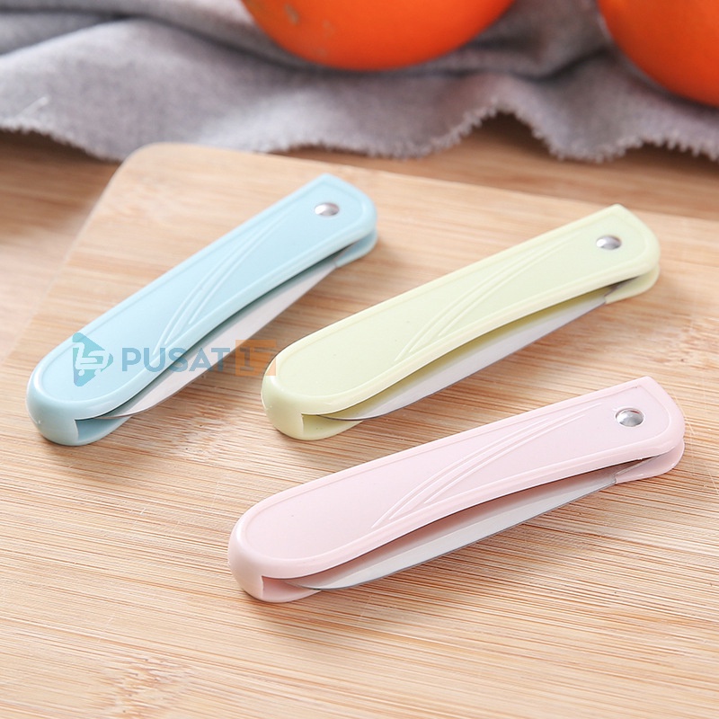 PISAU KUPAS BUAH LIPAT STAINLESS PISAU DAPUR SAYUR LIPAT PISAU PENGUPAS PEMOTONG BUAH TRAVEL PEELER