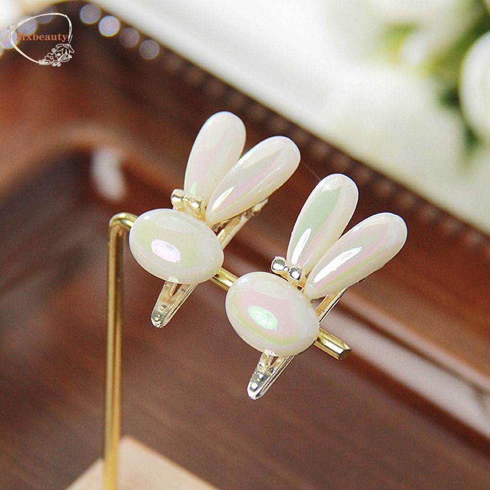 MXBEAUTY Rabbit Pearl Hairpin Cute Sweet Mermaid Women Hair Accessories Bangs Clip Sweet Bunny Ears Ornaments Children Super Fairy Barrettes Duckbill Clips