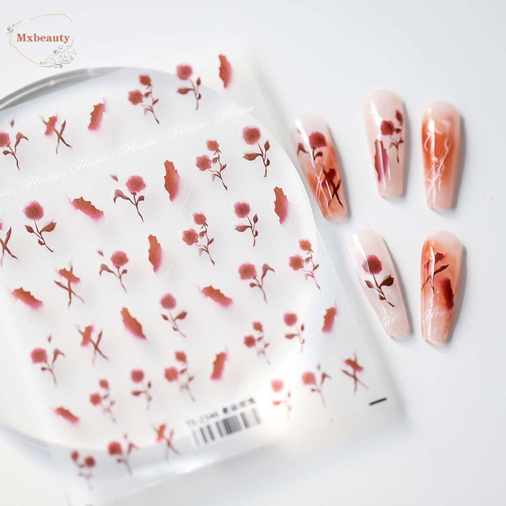 Mxbeauty Bunga Stiker Kuku Fashion Perekat Diri Daun Ikatan Simpul Manikur Aksesoris Nail Art Dekorasi