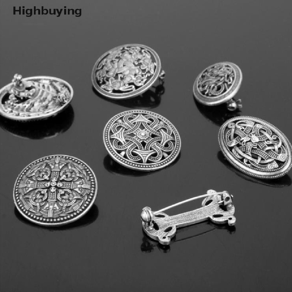 Hbid 1PC Pin Bros Perisai Viking Abad Pertengahan Jubah Selendang Pin Celtic Norse Jewellery Glory