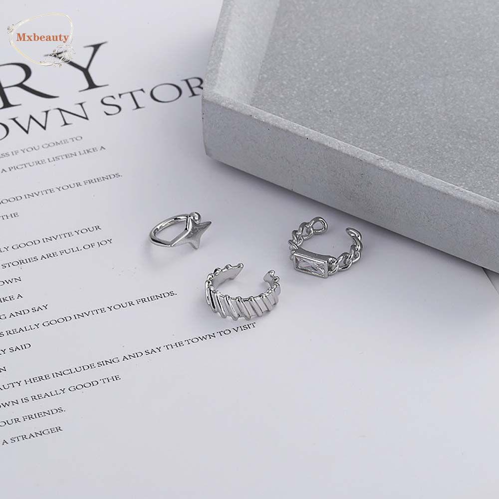 Mxbeauty Wanita Klip Telinga Punk Fashion Tulang Rawan Telinga Perhiasan Jewelry Hadiah Tanpa Tindik Ladies Star Earrings