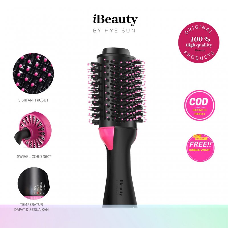 iBeauty Hot Hair Blow Auto Rotating Air Styler - 3in1 Catok HairDry &amp; Curler