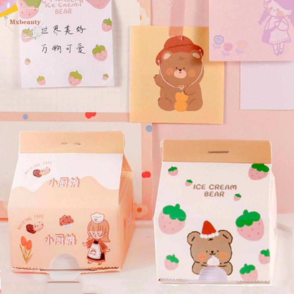 Mxbeauty Kartun Sticky Notes Kawaii Lucu Kotak Susu Perlengkapan Kantor Sekolah Memo Stiker Memo Pad