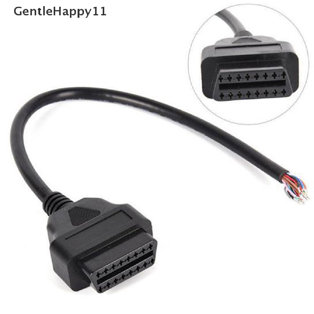 Gentlehappy OBD OBD-II 16pin Female Extension Connector Untuk Buka Pasang Kawat Kabel Diagnostik id