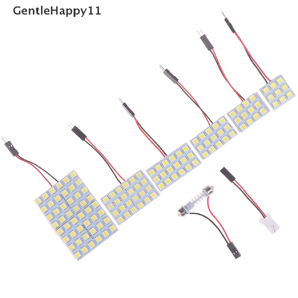 Gentlehappy interior Mobil 5050lampu Putih led smd Lampu panel t10 festoon dome ba9s 12v 5w id