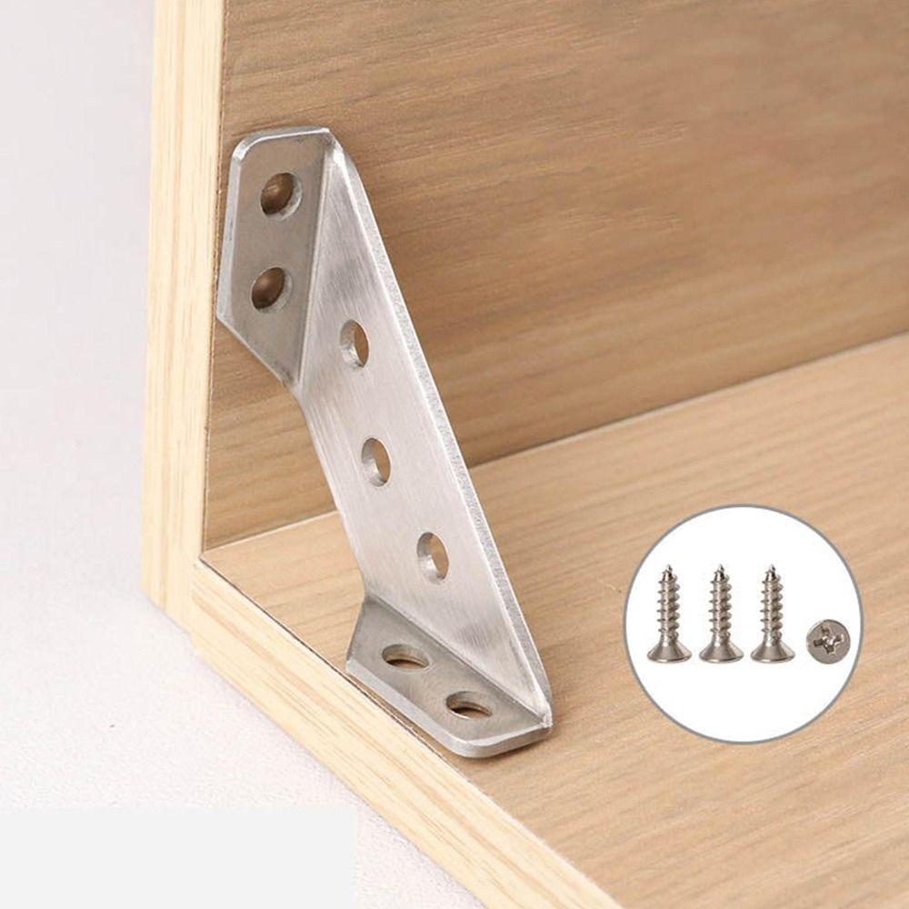 Lanfy Furniture Corner Connector Stainless Steel Konektor Sudut Segitiga Penyangga Sudut Stand Sudut Siku Bracket Corner Code Pengikat