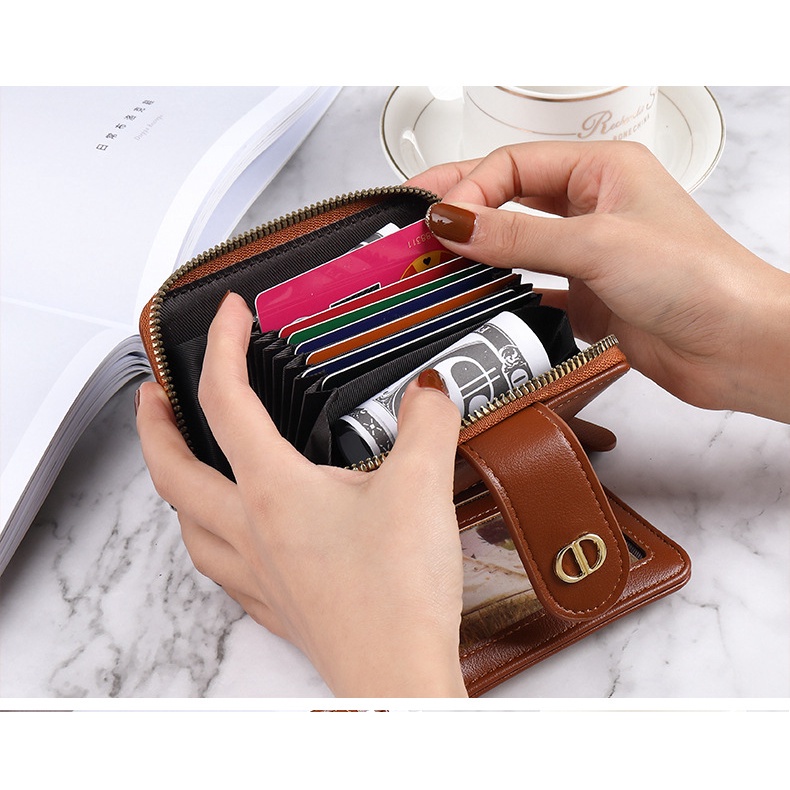 CSONLINEMALL Dompet Wanita PU Pendek Ritsleting Koin Kecil Dompet Murah Dompet Mini Dompet Resleting