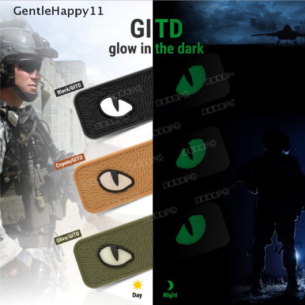 Gentlehappy 1pc Mata Kucing Pengait Pengencang Tactical Glow Aplikasi Patch Topi Seragam Ransel id