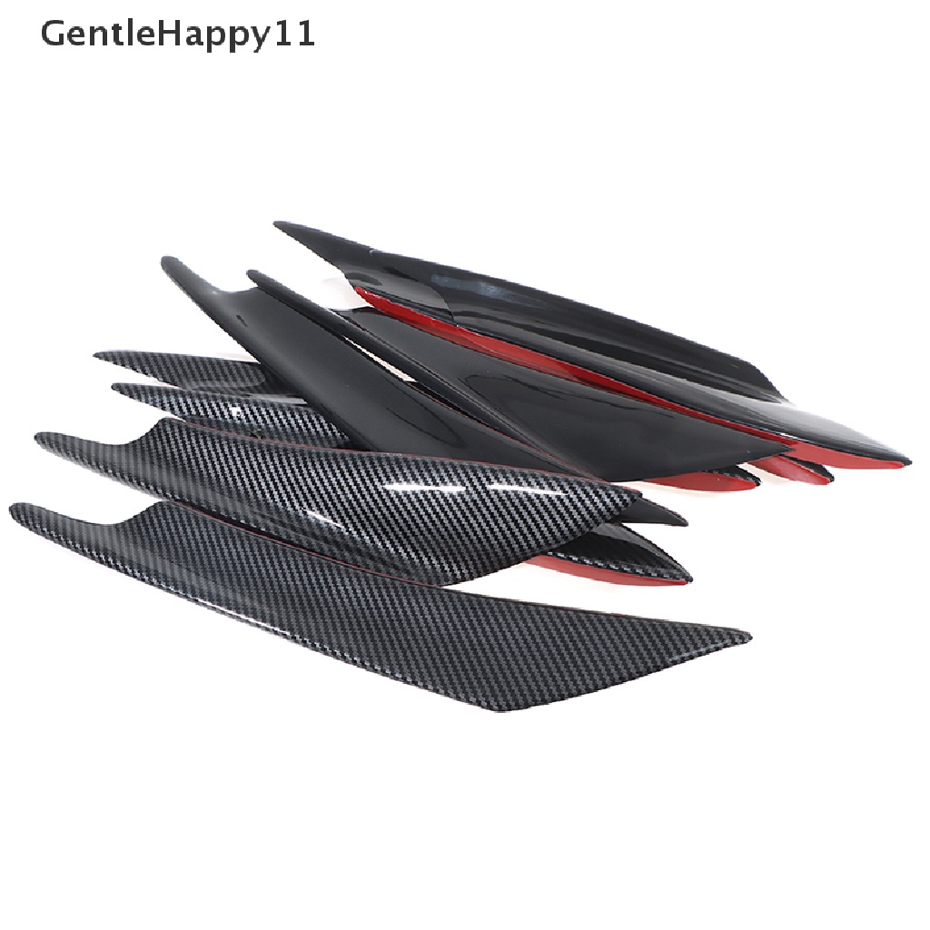 Gentlehappy 4Pcs Serat Karbon Mobil Bumper Fin Canard Splitter Diffuser Spoiler Air id