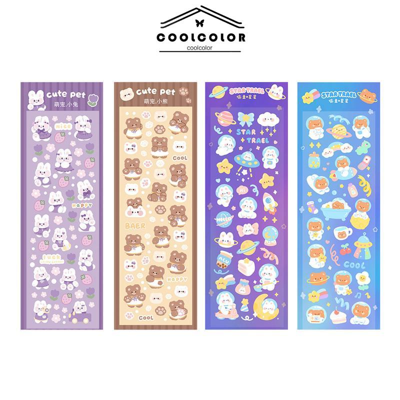 COD❤️Stiker Laser Kartun Pola Kecil Tahan Air Untuk DIY Bahan Scrapbook- cl