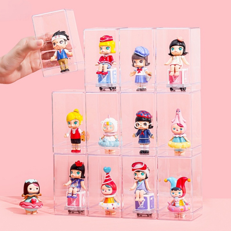 Kotak Pajangan Boneka Anime Transparan Tahan Debu Koleksi Menyimpan Toples Hemat Tempat Kerajinan Tangan Storage Bin Stackable Figure Toys Show Case