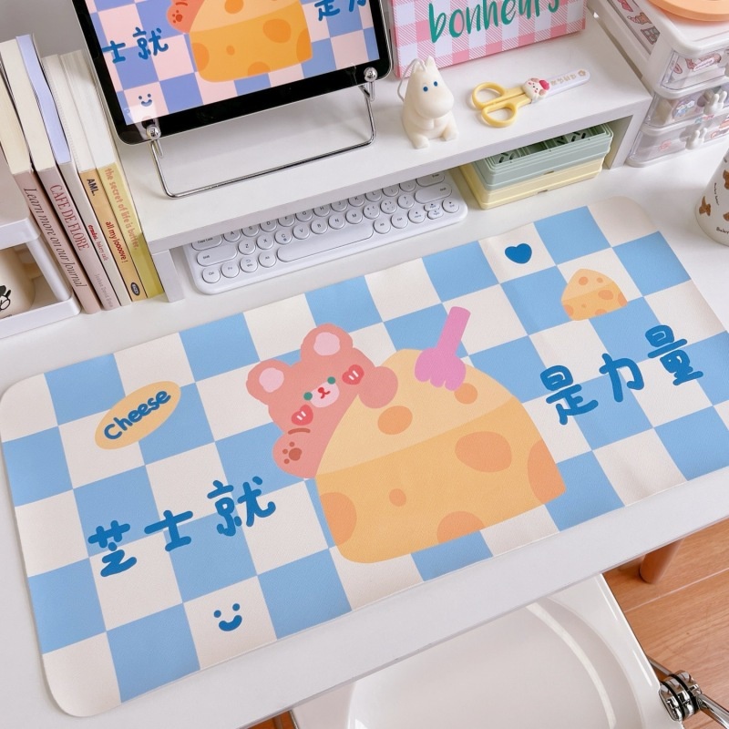 Little Bear Rabbit Desk Mat Kartun Kulit Alas Meja Tulis Meja PVC Mat Tahan Air Non Slip Alas Tikus