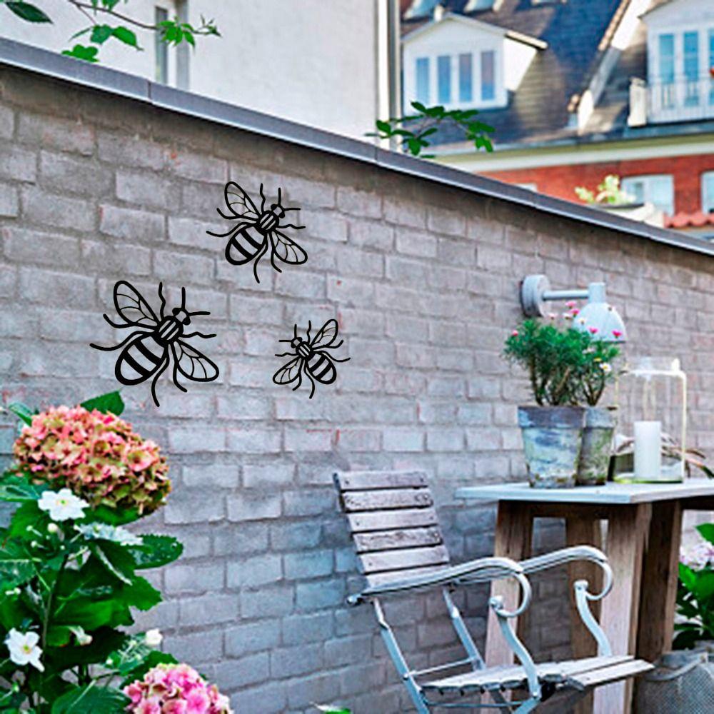 Populer 3PCS Bee Wall Decor Ide Pindah Rumah Cermin Patch Dekorasi Gantung Halaman