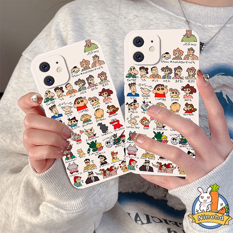 IPHONE Casing Kompatibel Untuk Iphone14 13 12 11 Pro Max X Xr Xs Max8 7 6 6s Plus SE 2020 Semua Member Crayon Xiaoxin Pelindung Pola Lensa Shockproof Glossy TPU Full Protect Phone Case