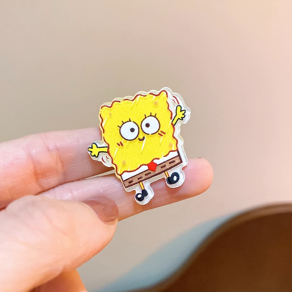 Lucu SpongeBob SquarePants Korea Permen Warna Tidak Teratur Poni Jepit Rambut