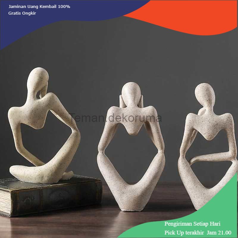 TD - RTG VILEAD Pajangan Dekorasi Nordic Abstract Thinker Statue Resin - Z090