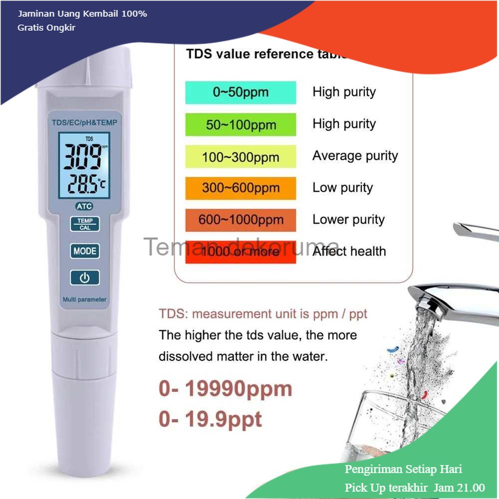 TD - RTG Yieryi Alat Ukur Kualitas Air 3 in 1 PH TDS Temperature Meter Tester - PH686